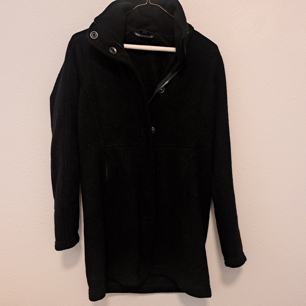 KUHL Alska Hoody Black Fleece Jacket Full Zip Snap Storm Flap Women XS RN108846
